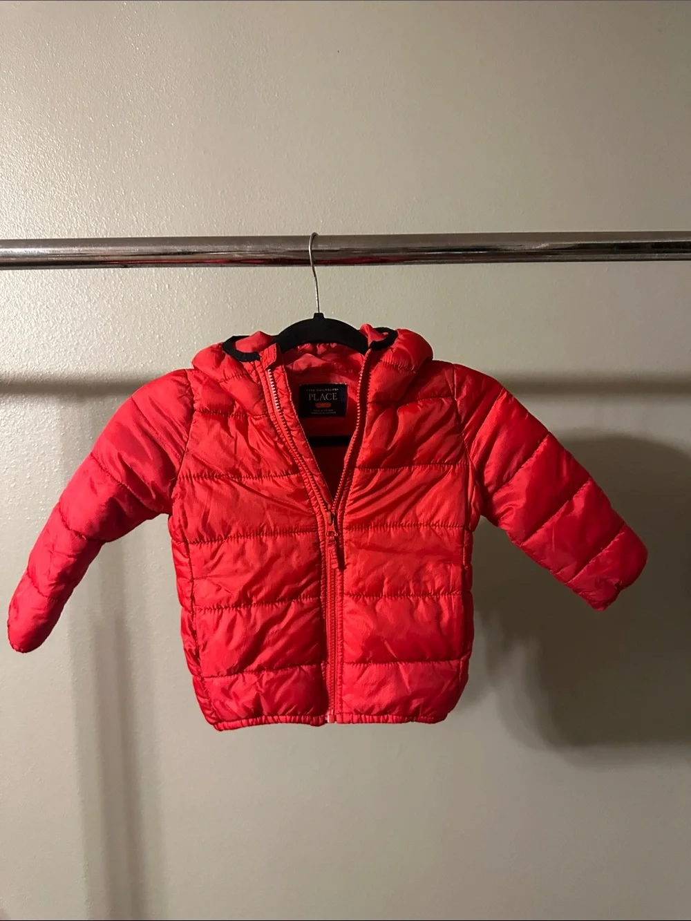 The Children's Place Bright Red Quilted Hoodie Puffer